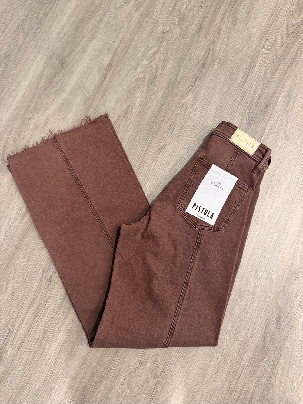 PISTOLA High-Waist Warm Brown Wide-Leg Jeans Sz 26 NWT $180!! - Picture 4 of 5